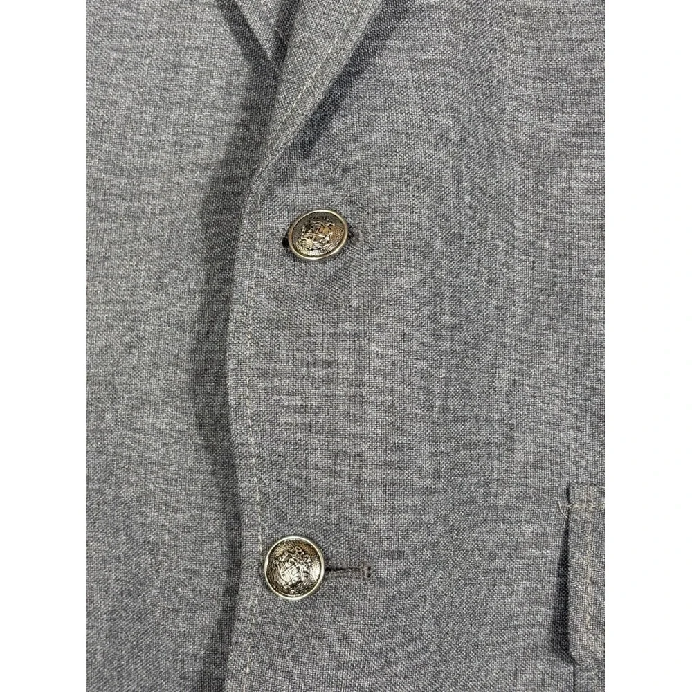 Oakmont Tailoring Mens Gray Blazer Jacket Buttons Double Breasted Formal Smart‎